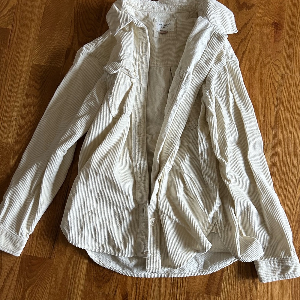 Cream Corduroy Button-Up Shirt